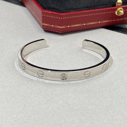 ¡®Glow Jewelry¡¯LOVE BRACELET 6.1MM 1 DIAMOND OPEN CUFF