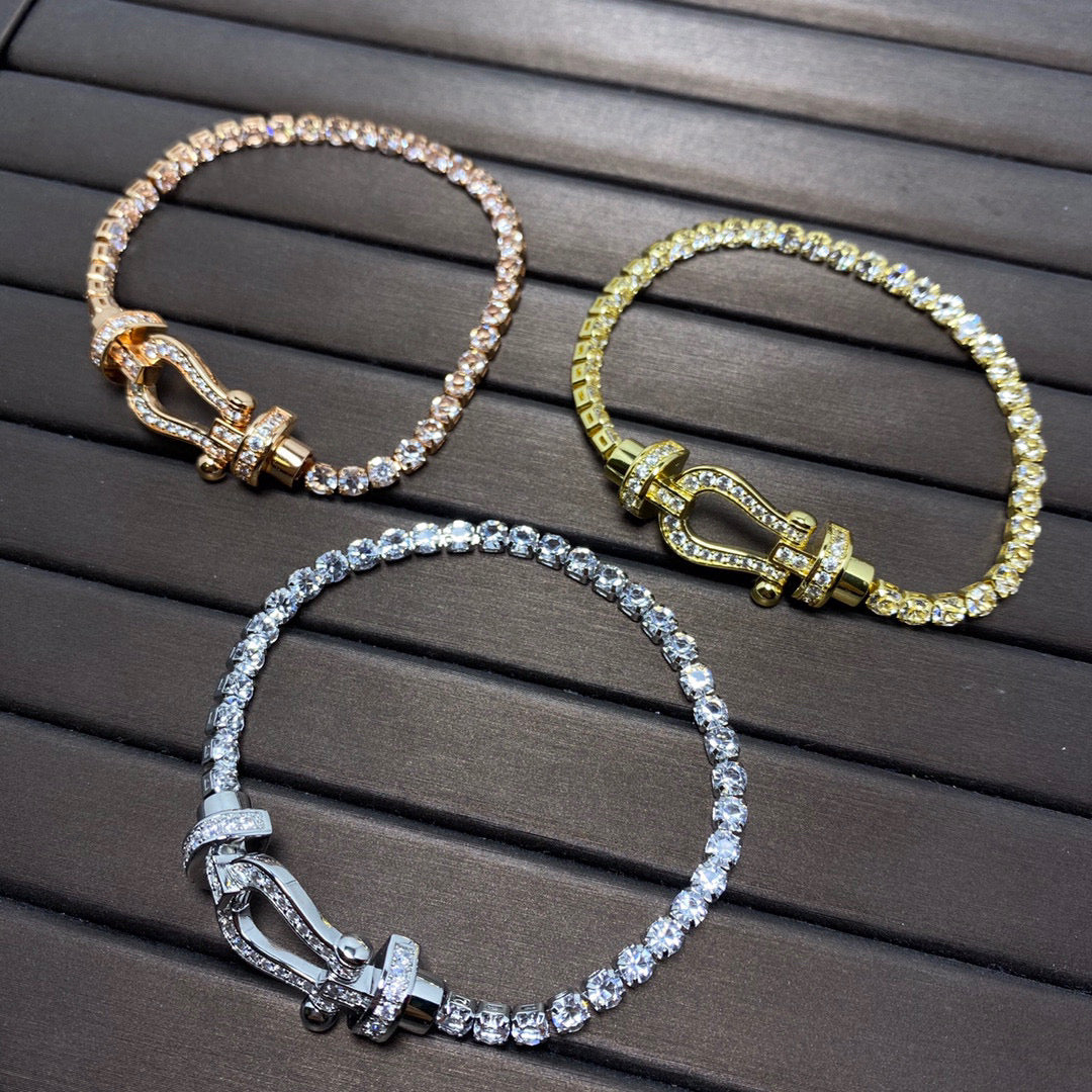 ¡®Glow Jewelry¡¯FORCE  LARGE HORSESHOE FULL DIAMOND TENNIS BRACELET