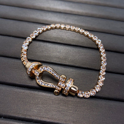 [Glow Jewelry]FORCE  LARGE HORSESHOE FULL DIAMOND TENNIS BRACELET