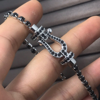 ¡®Glow Jewelry¡¯FORCE  LARGE HORSESHOE FULL DIAMOND TENNIS BRACELET
