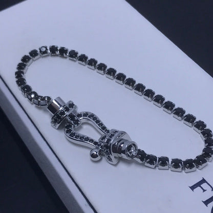 ¡®Glow Jewelry¡¯FORCE  LARGE HORSESHOE FULL DIAMOND TENNIS BRACELET
