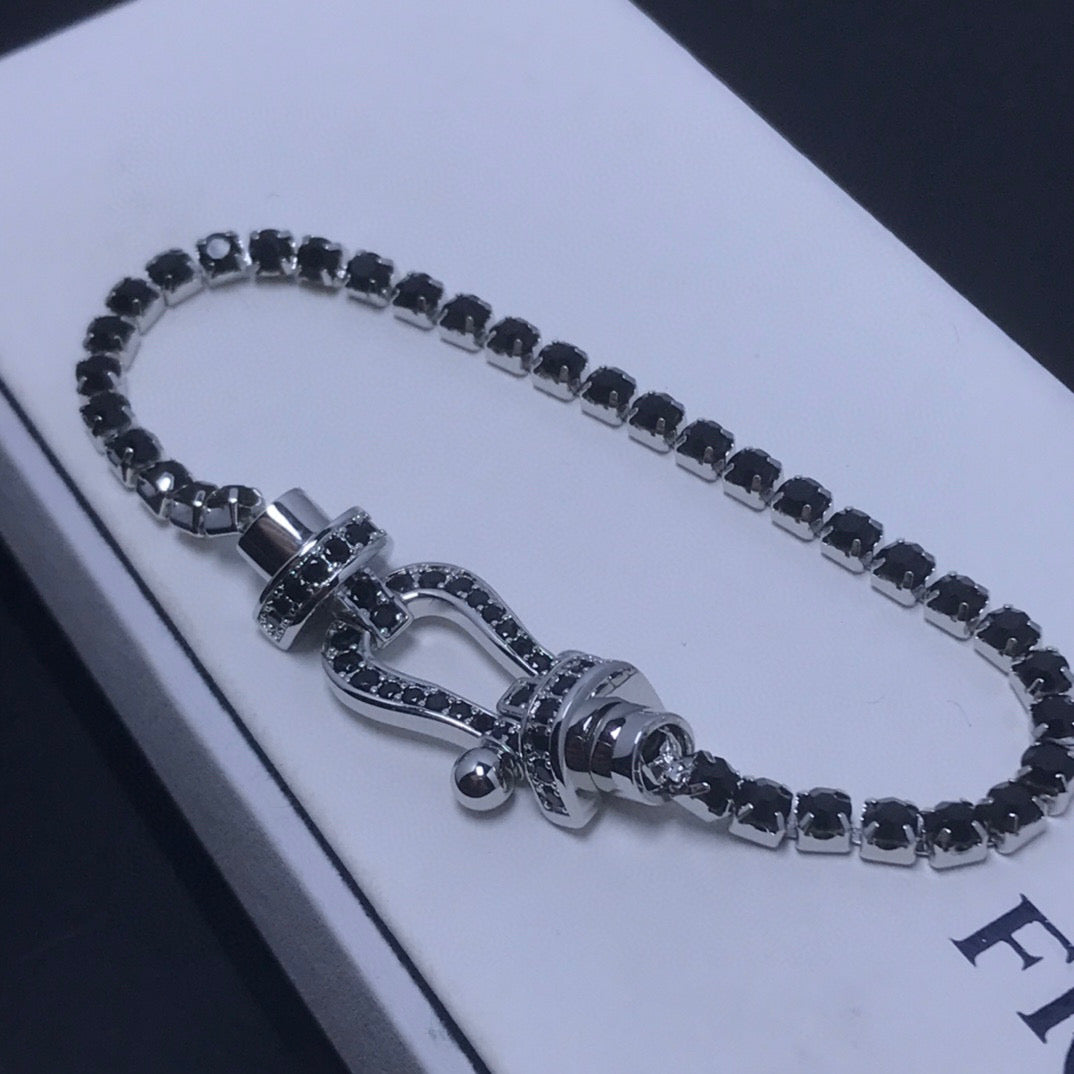 [Glow Jewelry]FORCE  LARGE HORSESHOE FULL DIAMOND TENNIS BRACELET