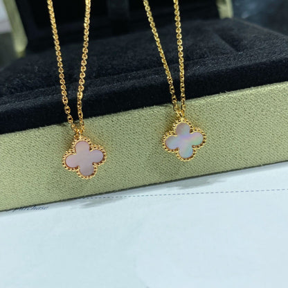 ¡®Glow Jewelry¡¯CLOVER 15MM PINK MOTHER-OF-PEARL SINGLE FLOWER NECKLACE