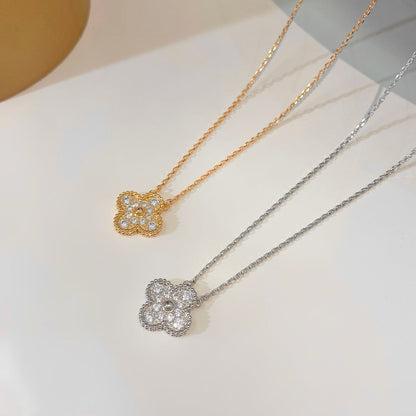 ¡®Glow Jewelry¡¯CLOVER 15MM DIAMOND SINGLE FLOWER NECKLACE