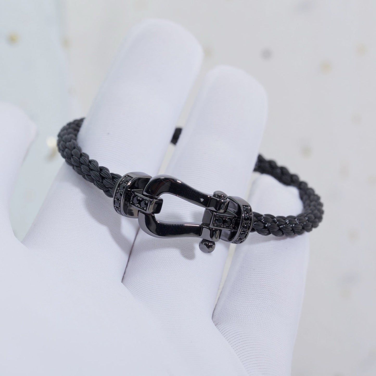 [Glow Jewelry]FORCE LARGE SERIES HORSESHOE BLACK SAMURAI BRACELET