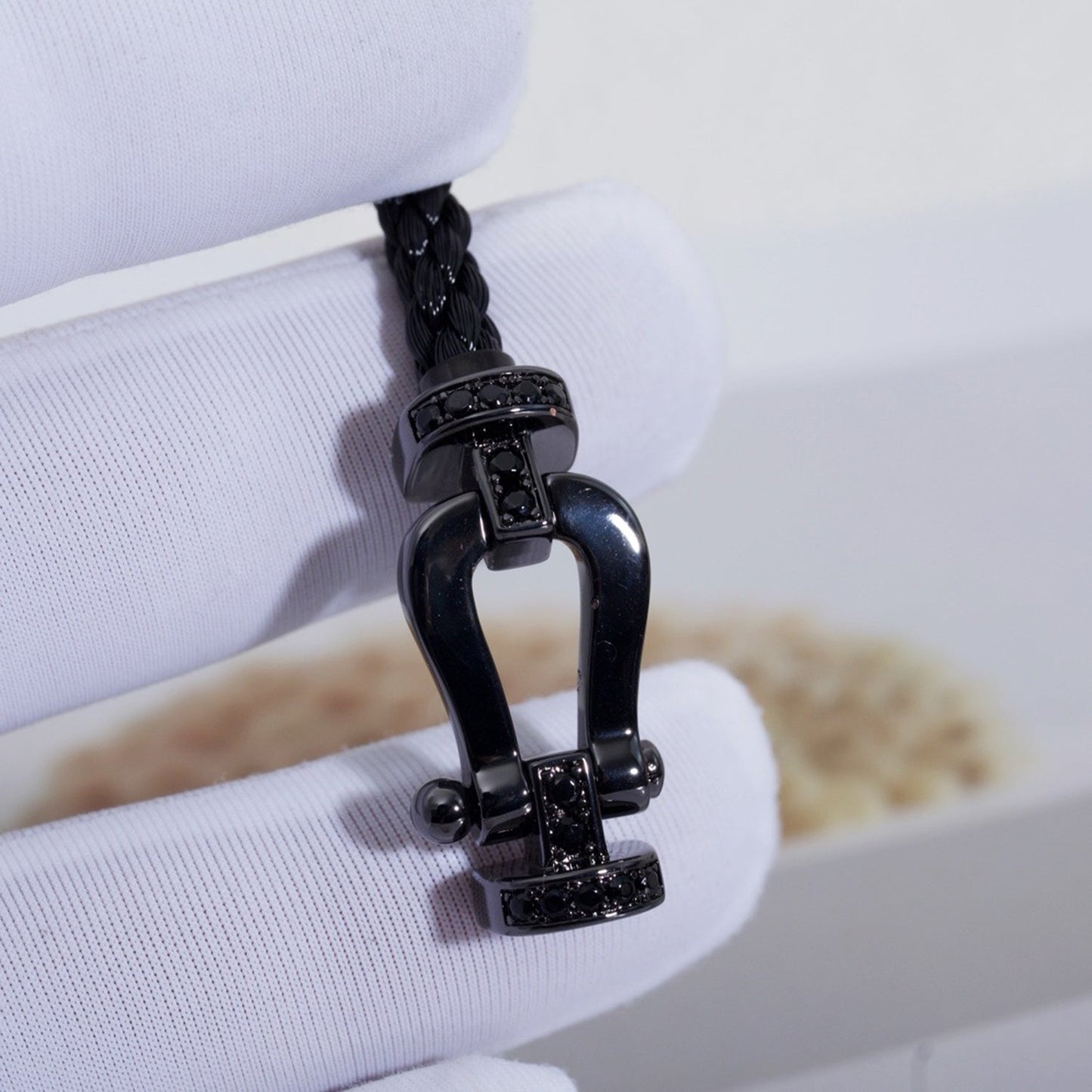 [Glow Jewelry]FORCE LARGE SERIES HORSESHOE BLACK SAMURAI BRACELET