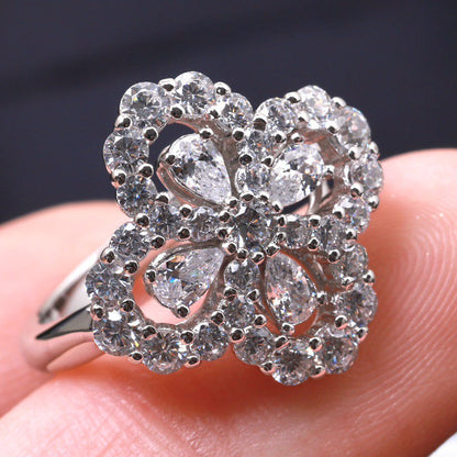 ¡®Glow Jewelry¡¯LOOP RING FULL MOTIF DIAMOND 16MM SILVE