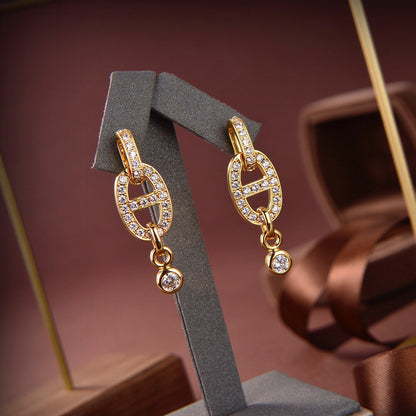 [Glow Jewelry]HM CHAINE DIAMOND EARRINGS
