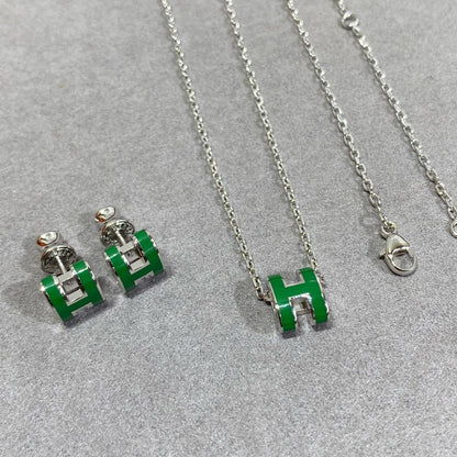 ¡®Glow Jewelry¡¯POP H GREEN NECKLACE SILVER AND GOLD
