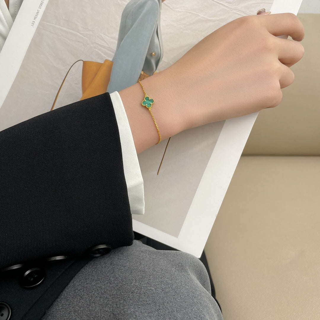 [Glow Jewelry]CLOVER BRACELET MALACHITE 1 MOTIF