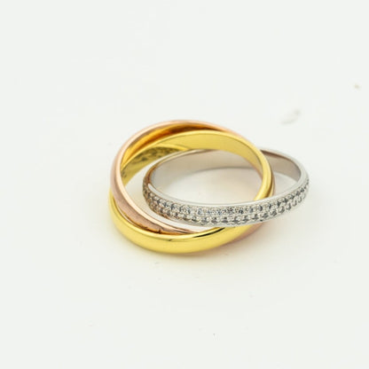 [Glow Jewelry Jewelry]TRINITY RING GOLD PINK GOLD SILVER DIAMONDS