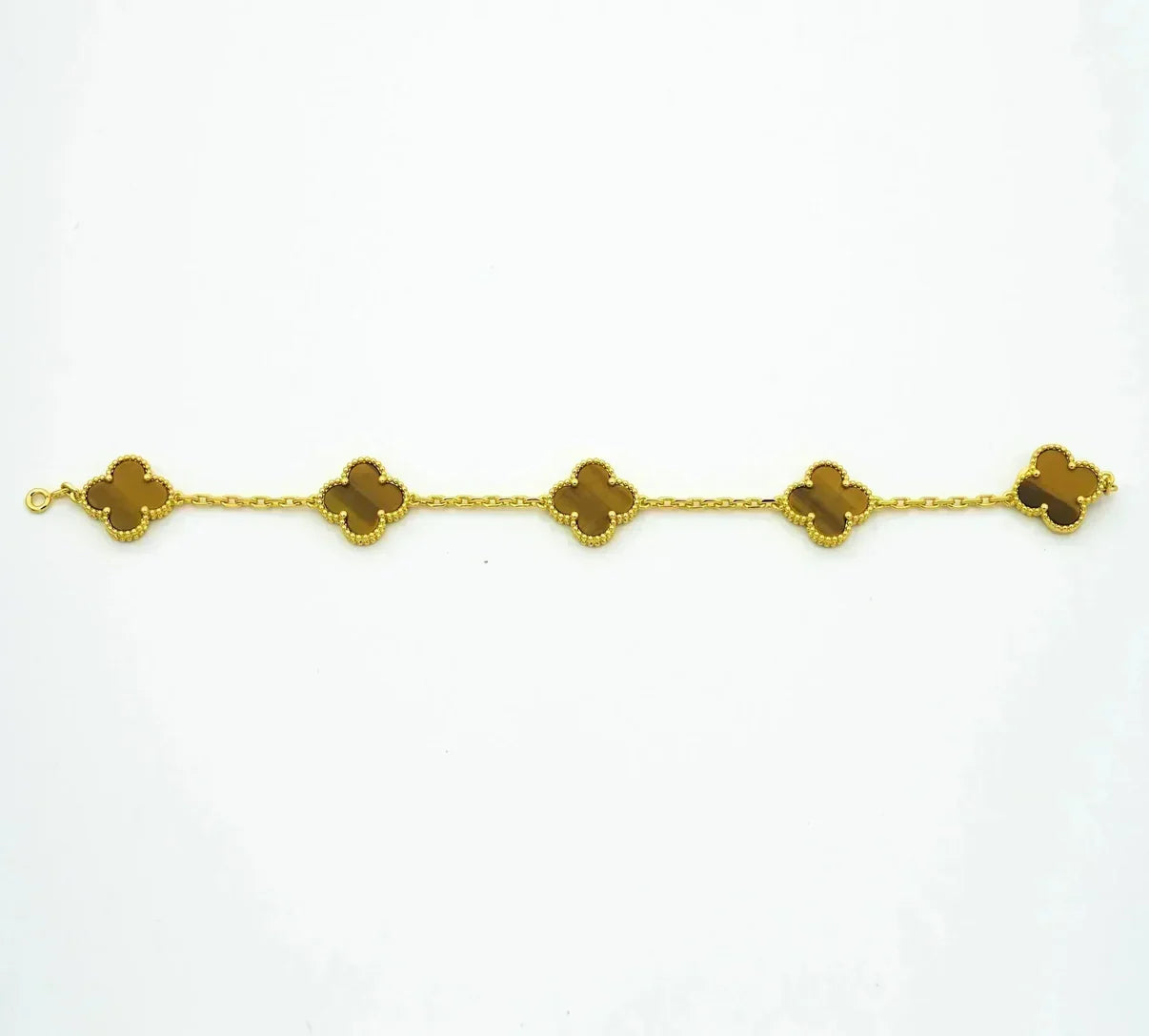 [Glow Jewelry]New  CLOVER 5 MOTIFS TIGER EYE BRACELET COLLECTION