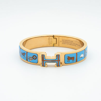 [Glow Jewelry]H PINK GOLD BRACELET BLUE CERAMIC