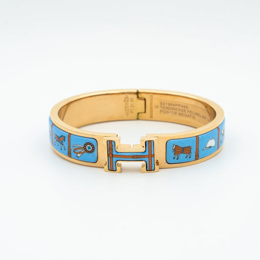 [Glow Jewelry]H PINK GOLD BRACELET BLUE CERAMIC