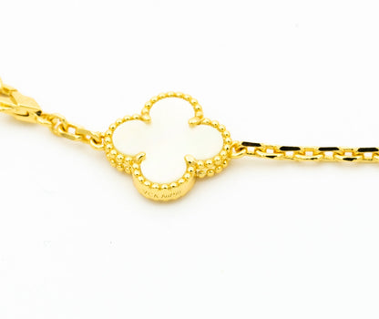 [Glow Jewelry]CLOVER BRACELET 5 MOTIFS ONYX MOP