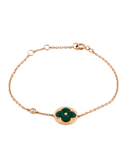[Glow Jewelry]SUN MALACHITE 1 DIAMOND PINK GOLD BRACELET