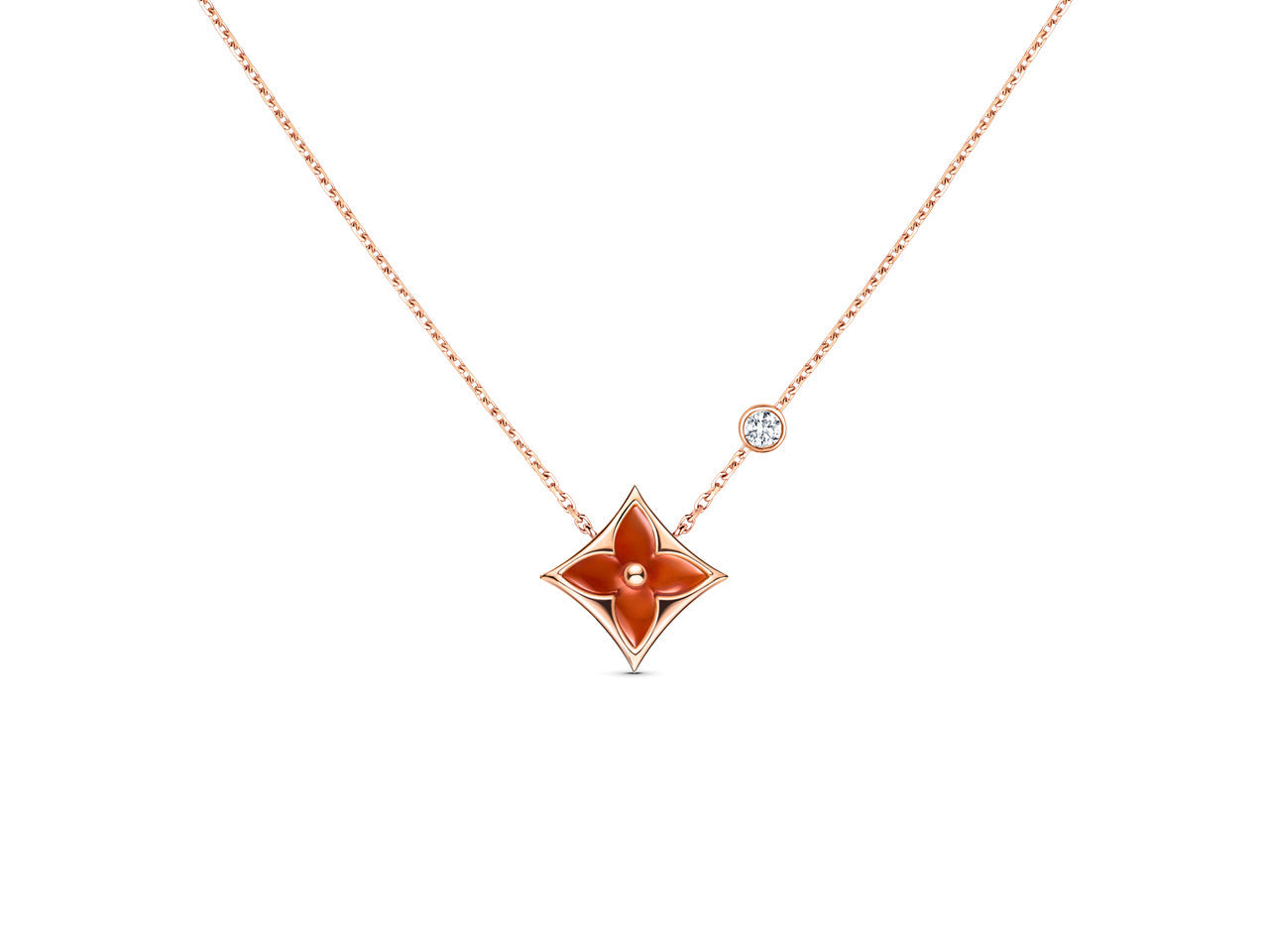 [Glow Jewelry]STAR NECKLACE PINK GOLD 1 DIAMOND
