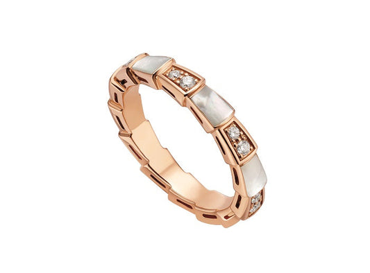 [Glow Jewelry]SERPENTI RING PINK GOLD DIAMOND MOP 3MM