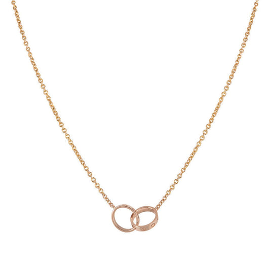 [Glow Jewelry]LOVE NECKLACE DOUBLE RING PINK GOLD