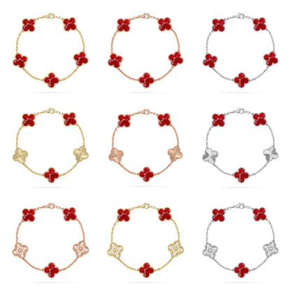 [Glow Jewelry]New CLOVER 5 MOTIF RED PATTERN BRACELET COLLECTION