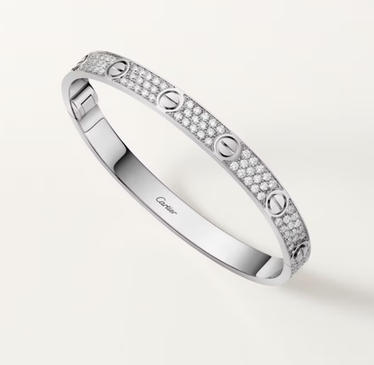 [Glow Jewelry]NEW-LOVE-6.1MM-Width Diamond-Studded Bracelet