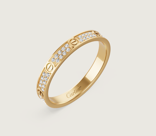 [Glow Jewelry]LOVE RING 2.6mm-wide full-diamond ring Gold