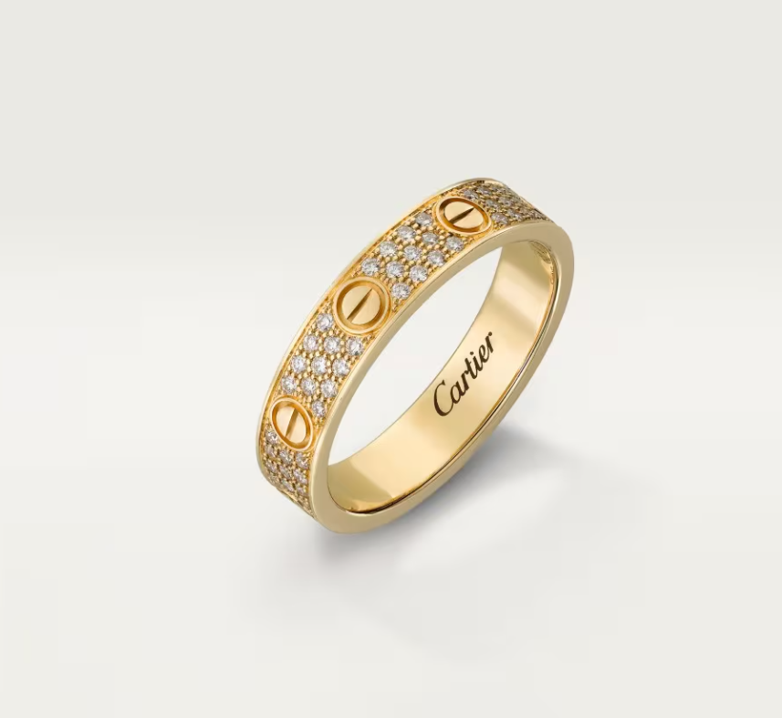[Glow Jewelry]LOVE RING 4mm-wide full-diamond ring GOLD
