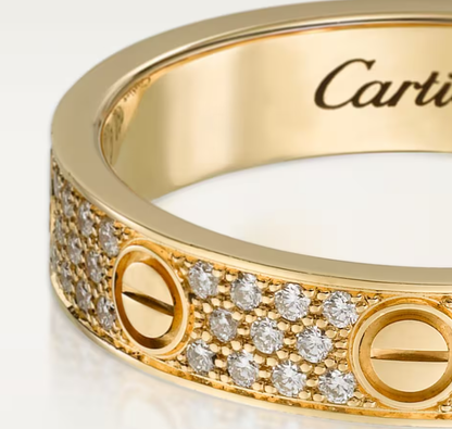 [Glow Jewelry]LOVE RING 4mm-wide full-diamond ring GOLD