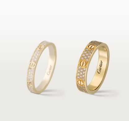 [Glow Jewelry]LOVE RING 4mm-wide full-diamond ring GOLD