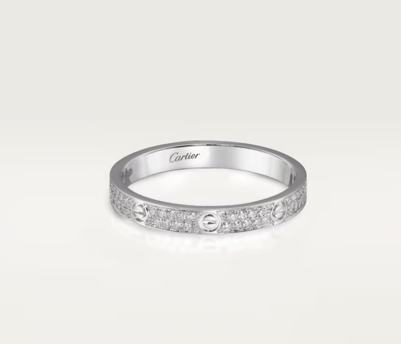 [Glow Jewelry]LOVE RING 2.6mm-wide full-diamond ring silver
