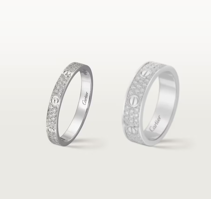 [Glow Jewelry]LOVE RING 2.6mm-wide full-diamond ring silver