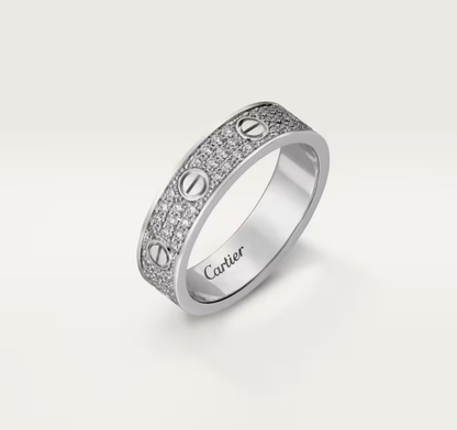 [Glow Jewelry]LOVE RING 4mm-wide full-diamond ring silver