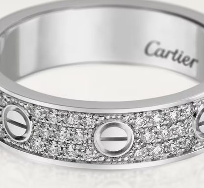 [Glow Jewelry]LOVE RING 4mm-wide full-diamond ring silver