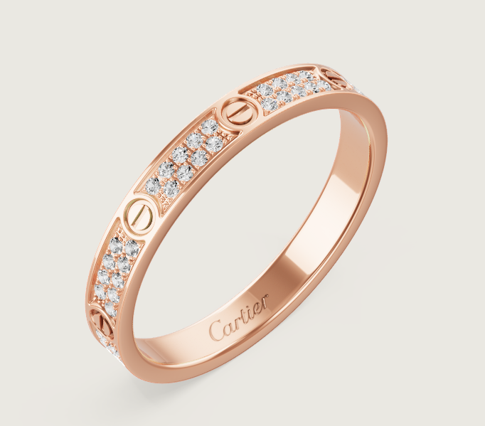 [Glow Jewelry]LOVE RING 2.6mm-wide full-diamond ring Rose Gold