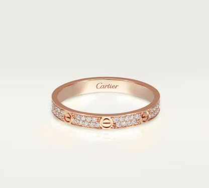 [Glow Jewelry]LOVE RING 2.6mm-wide full-diamond ring Rose Gold