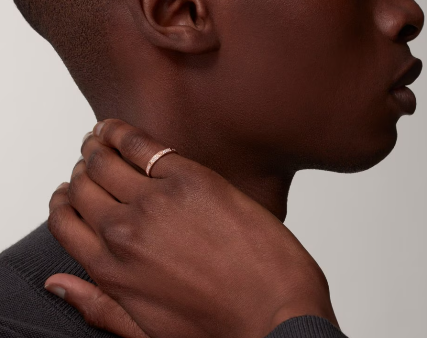 [Glow Jewelry]LOVE RING 2.6mm-wide full-diamond ring Rose Gold