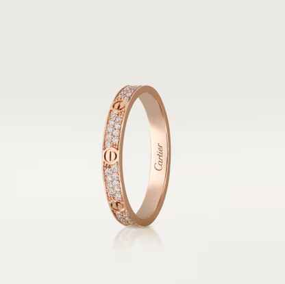 [Glow Jewelry]LOVE RING 2.6mm-wide full-diamond ring Rose Gold