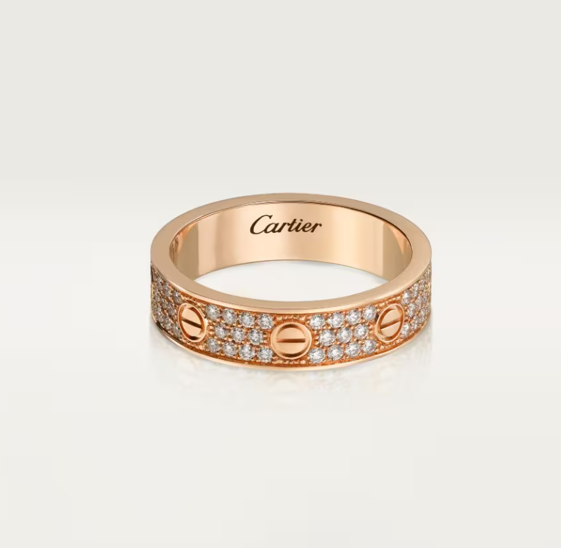 [Glow Jewelry]LOVE RING 4mm-wide full-diamond ring Rose Gold