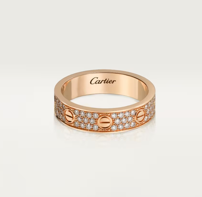 [Glow Jewelry]LOVE RING 4mm-wide full-diamond ring Rose Gold