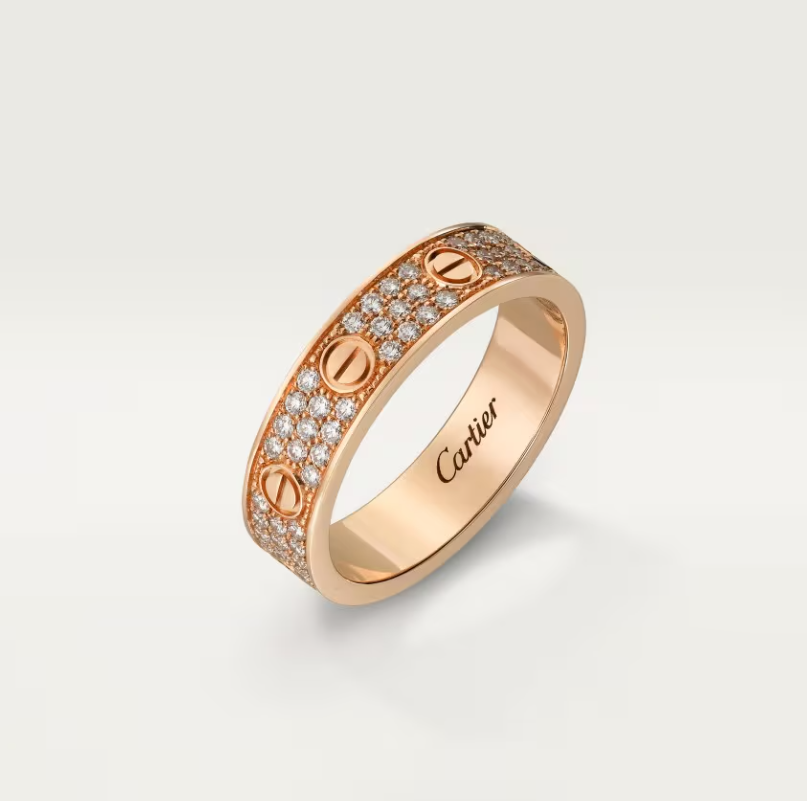 [Glow Jewelry]LOVE RING 4mm-wide full-diamond ring Rose Gold