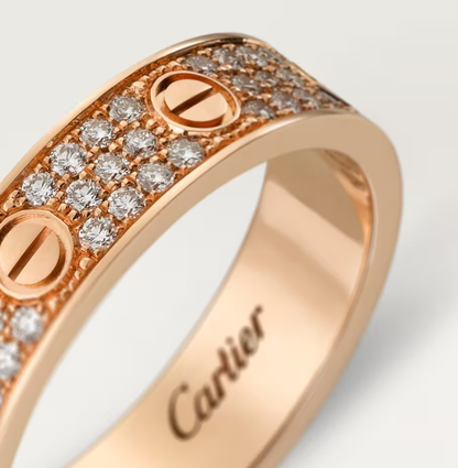 [Glow Jewelry]LOVE RING 4mm-wide full-diamond ring Rose Gold