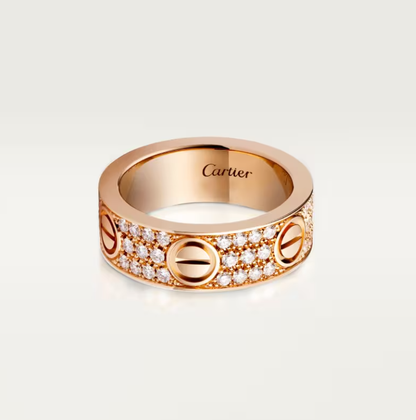 [Glow Jewelry]LOVE RING 6.5mm-wide full-diamond ring Rose Gold