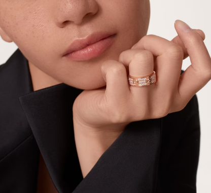 [Glow Jewelry]LOVE RING 6.5mm-wide full-diamond ring Rose Gold