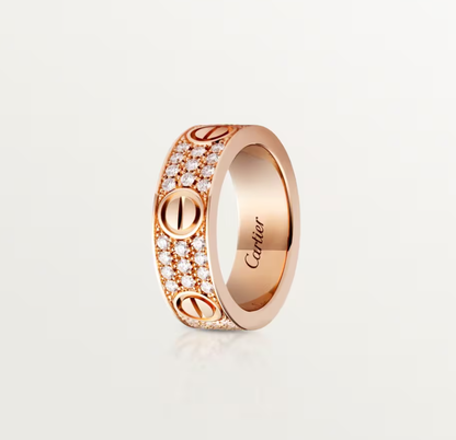 [Glow Jewelry]LOVE RING 6.5mm-wide full-diamond ring Rose Gold
