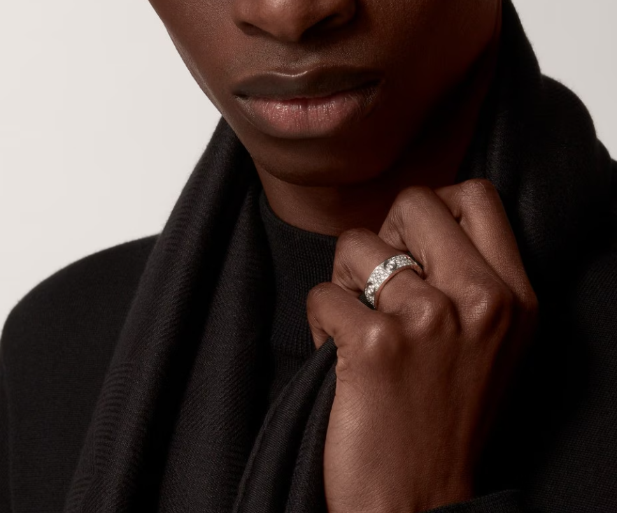 [Glow Jewelry]LOVE RING 6.5MM Full Diamond, 6 Major Diamonds Silver