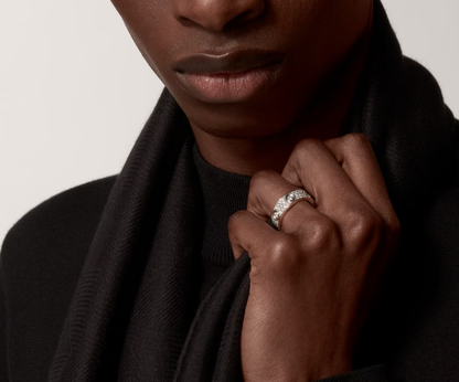 [Glow Jewelry]LOVE RING 6.5MM Full Diamond, 6 Major Diamonds Silver