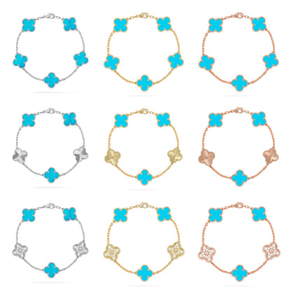 [Glow Jewelry]New  CLOVER 5 MOTIF TURQUOISE BRACELET COLLECTION