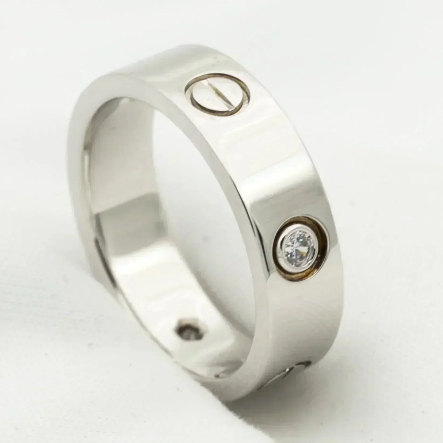 [Glow Jewelry]LOVE RING 5.5MM 3 DIAMONDS SILVER