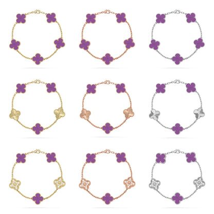 [Glow Jewelry]New  CLOVER 5 MOTIF VIOLET BRACELET COLLECTION