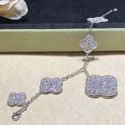 ¡®Glow Jewelry¡¯CLOVER 6 MOTIFS SILVER DIAMOND BRACELET